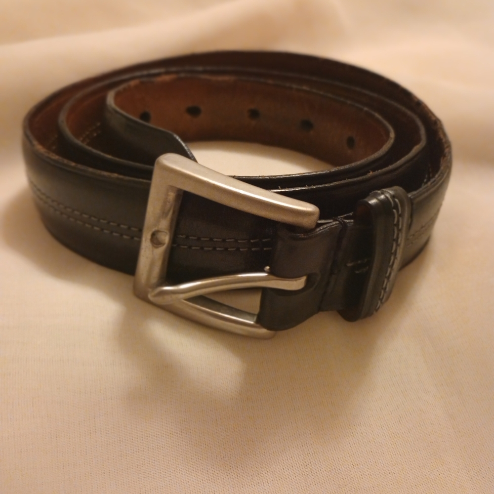 Black Leather Belt Made in Italy 36"